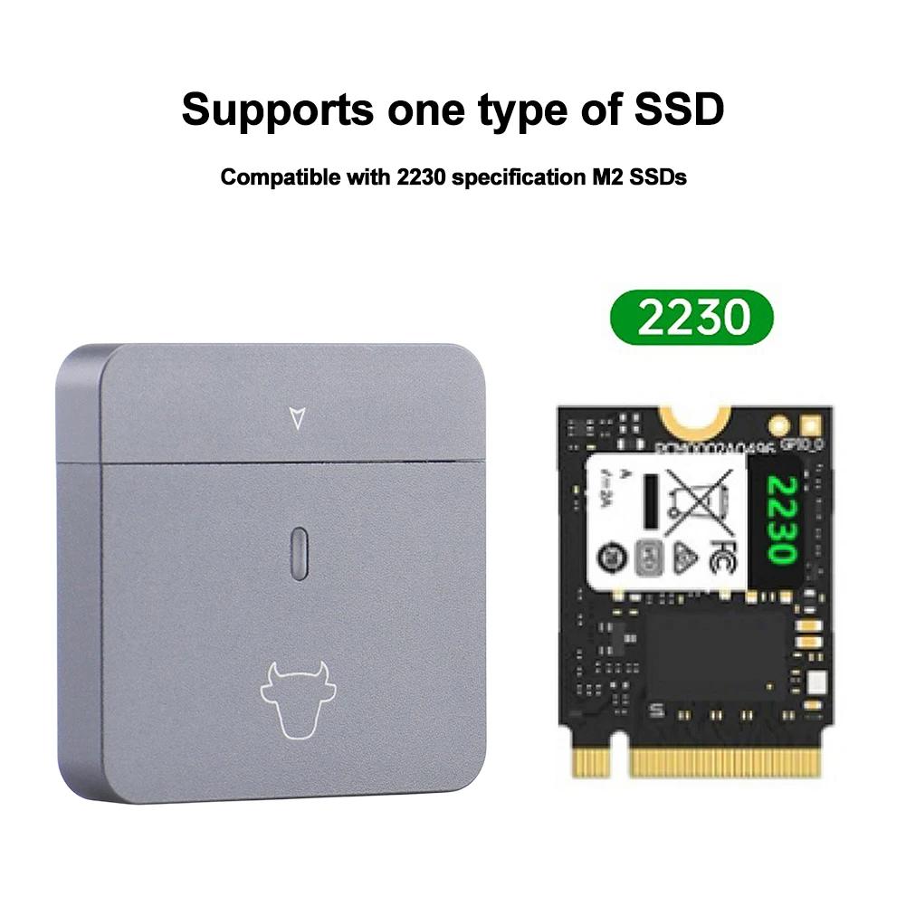 M.2 NVMe 2230 SSD Ŭ USB C , USB 3.2 Gen2  ָ Ʈ  ̽ ڽ, M2 2230 ÷  ÷, 10Gbps